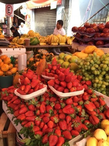 Fresh fruit at Oaxaca Sunday Market, in Oaxaca, Mexico. Mari Gold photos.