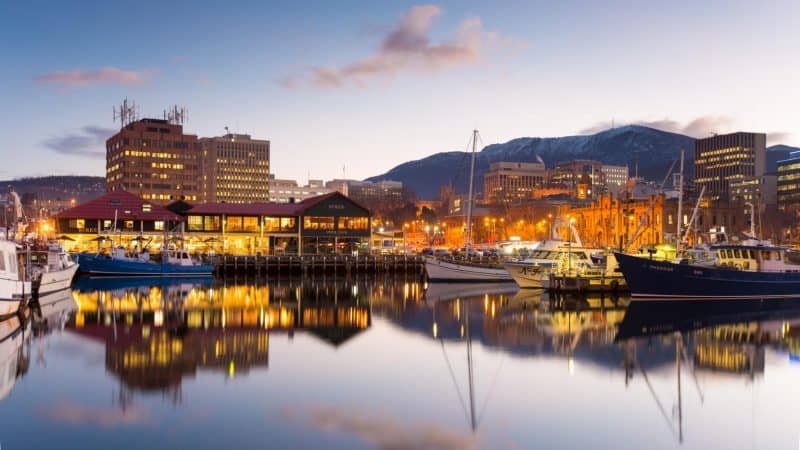 Hobart, the capital city of Tasmania, Australia. 