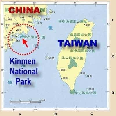 Map of Kinmen Island.