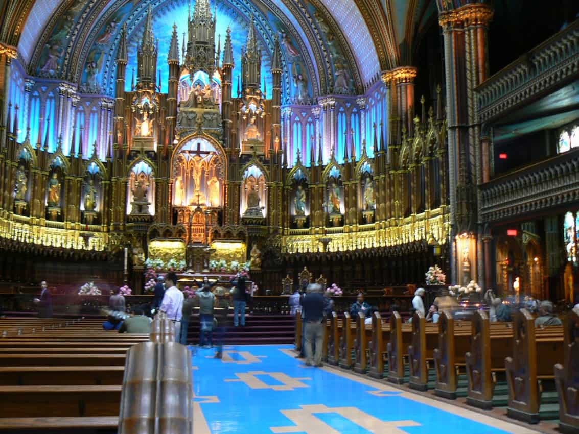 Notre Dame Cathedral in Old Montreal is a beautiful place to visit downtown.