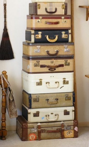 Vintage & Antique Leather Suitcases Used 6 Different Ways