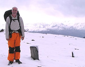 The author is shown at the Chanderkhani Pass.