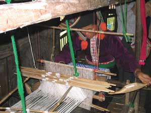 Weaving in a Black Thai village