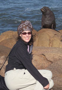 Author Kelly Westhoff with a sea lion in Cabo Polonio. Photos by Kelly Westhoff