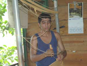 Weaving a hammock