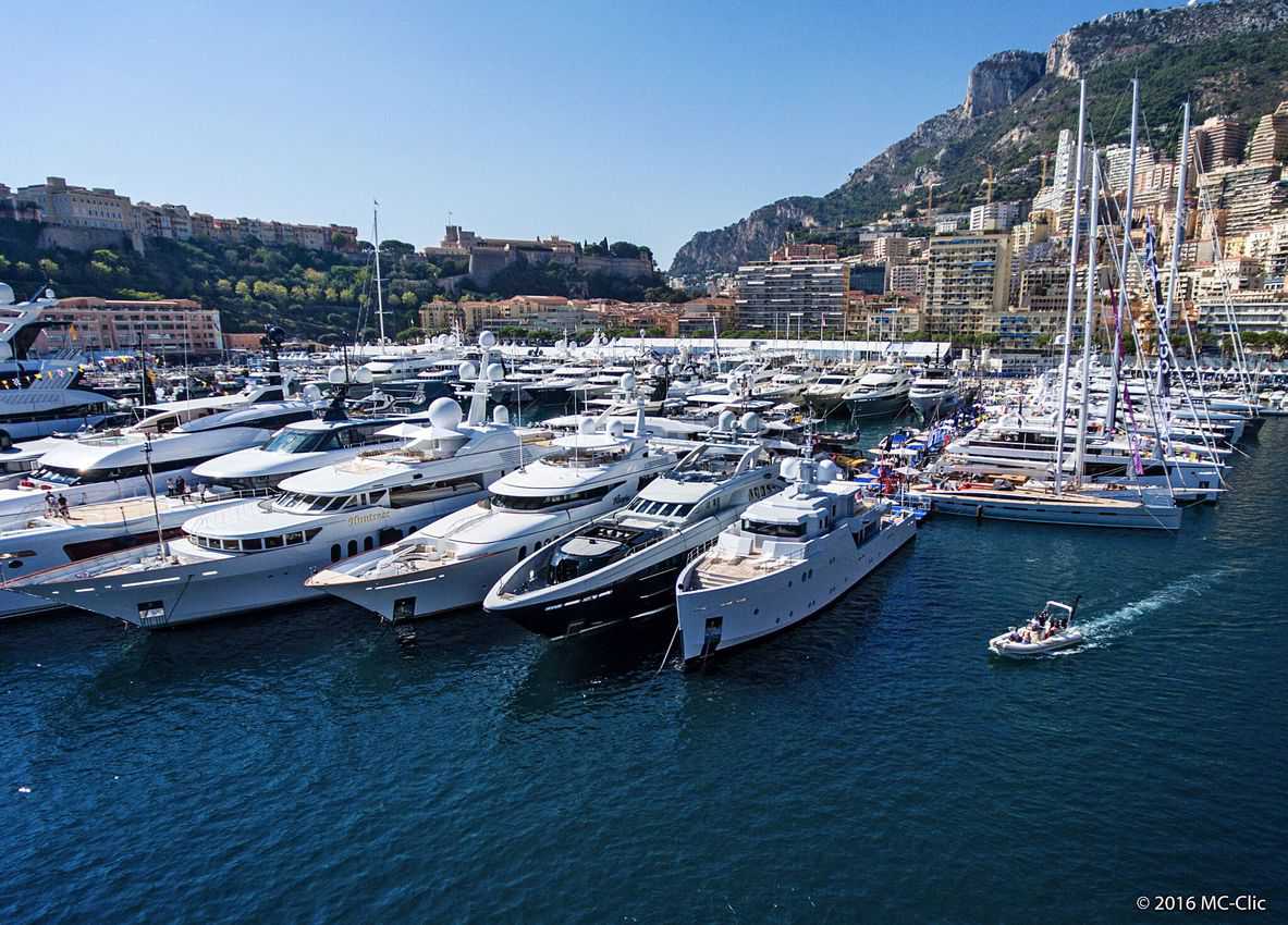 Monaco Yacht Show in 2016. Monaco Press Center photo.