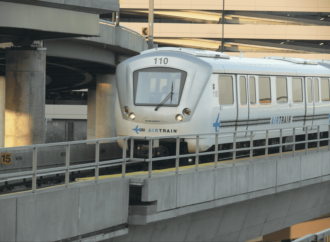 How to get to JFK Airport: Take the JFK Airtrain. Ad Meskens photo.