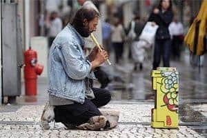 A recorder player in Pontevedra