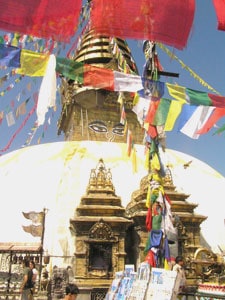 The main stupa in Swoyambu, Nepal