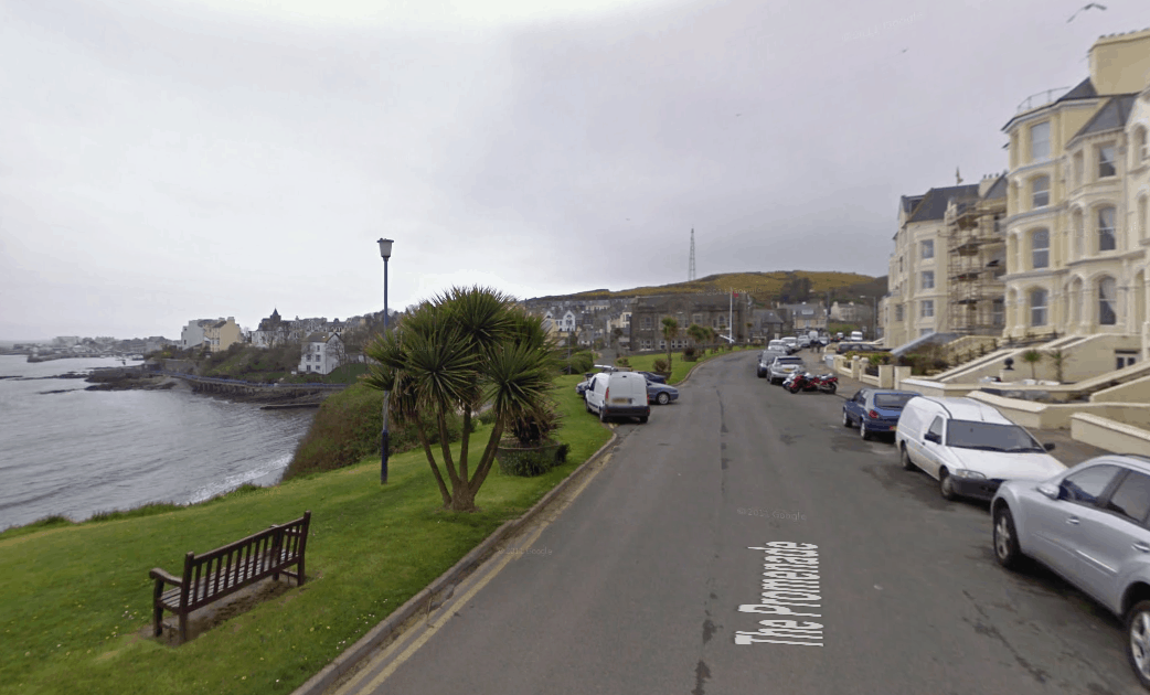 The Promenade on the Isle of Man, where the Aaron House is located.