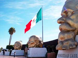 The Plaza Civica in Ensenada, Mexico. The ABC bus from Tijuana is a quick trip to the wine country of Mexico.