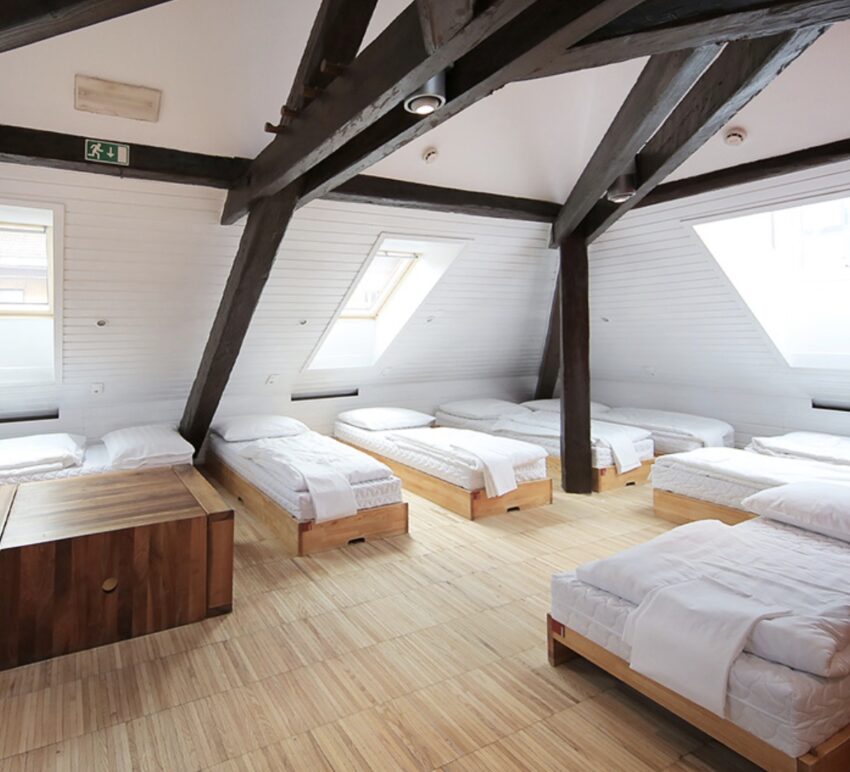 A dorm at the Hotel Celica in Slovenia.