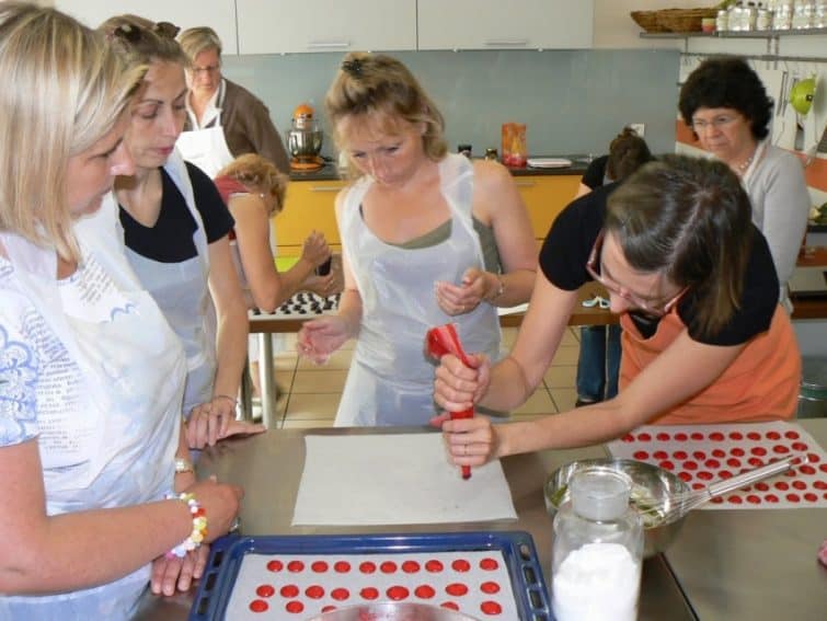 Making macarons in Tours, France.