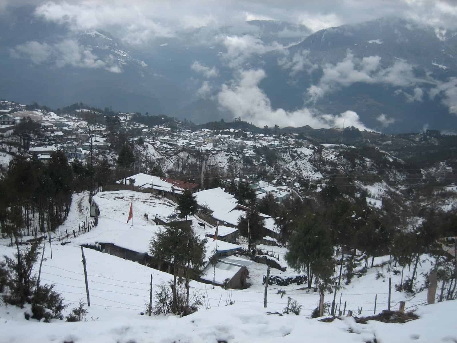 Tawang India in winter time.