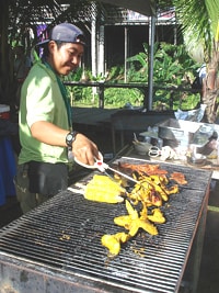Chicken Satay is the most famous food in Malaysia, served up from tiny wood grills.