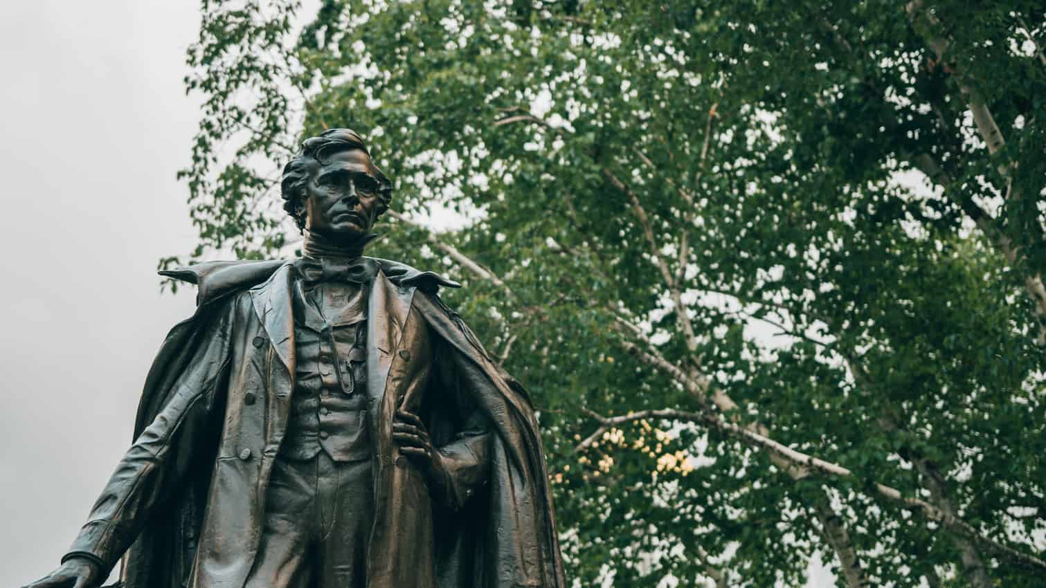 Daniel Webster statue in Concord, NH.