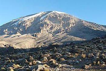 The summit of Mt. Kilimanjaro from Karanga Camp - photos by Roman Skaskiw
