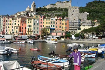 Candy colored houses in Portovvenere, Italy. 