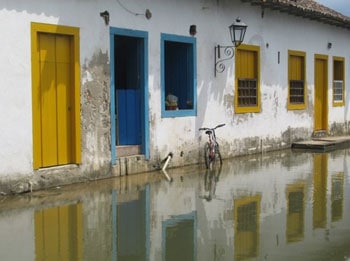 Hightide floods (and cleans) the ancient streets of Paraty giving it the nickname "The Venice of Brazil"