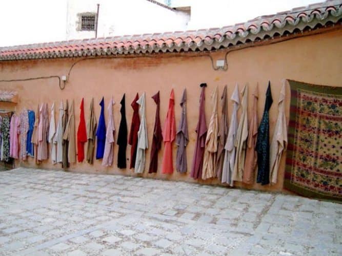 Djellabahs for sale in Chefchaouen, Morocco