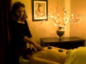 Getting a massage at the Serendipity Day Spa