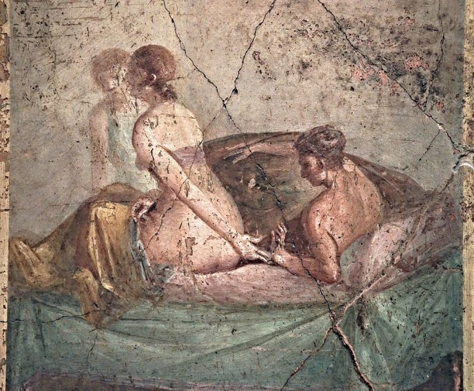 The famous wall painting of two lovers in Pompeii. Carole Raddato photo.