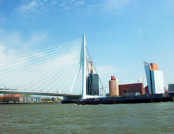 The magnificent Erasmus Bridge in Rotterdam