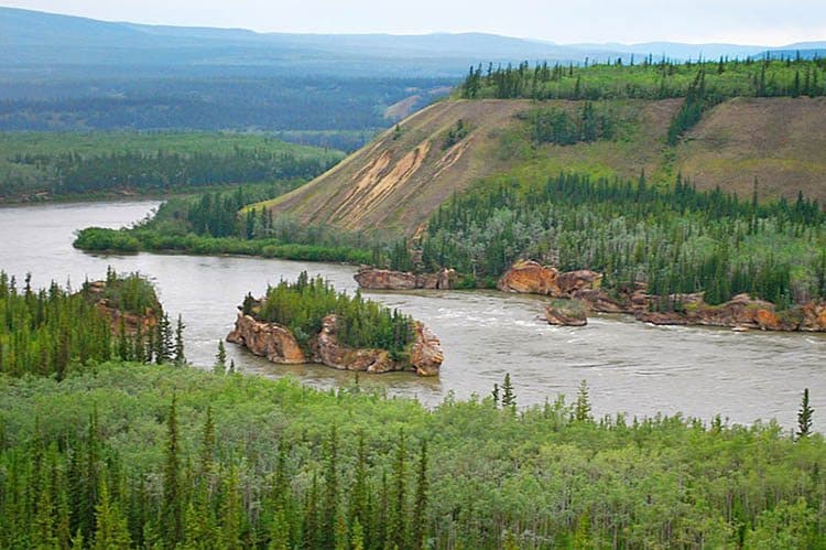 The Five Finger Rapids as seen from the Klondike Highway