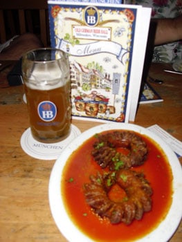 The German Hofbrauhaus restaurant and beer garden is one of the many places in the city that very ethnic cuisine and drink is offered.