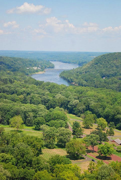 The view from Bowman's Hill Tower in Washington Crossing, Pennsylvania