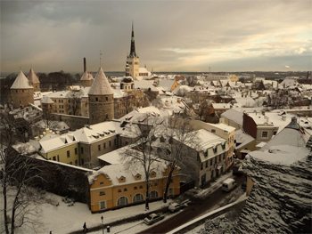 Tallinn, Estonia in the winter.