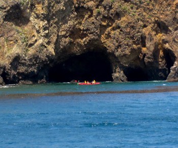 kayakers in the Channel Islands, California.