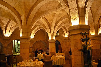 Inside the La Dame Aquitaine restaurant, which is in a former crypt in downtown Dijon.