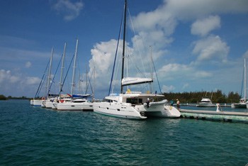 The marina in the small harbor town of Isla Del Sol