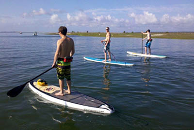 paddleboarding