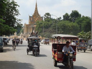 Phnom Penh, Cambodia street scene.