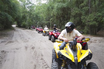 A posse of ATV riders in Croom ATV Park near Tampa Florida. photos by Peter Sacco.