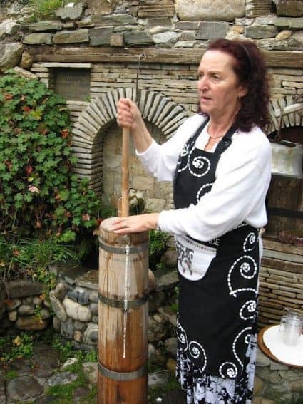 In Gorna Arda you can still see how the locals churn their butter on hand
