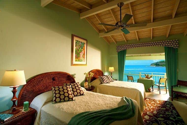 Waterview room at the Grand Pineapple Resort, Antigua. 