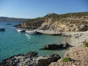 An excursion boat on the beach in Malta. The program is a lot more than just studying English, trips to the sights make it all more fun as you perfect your English.