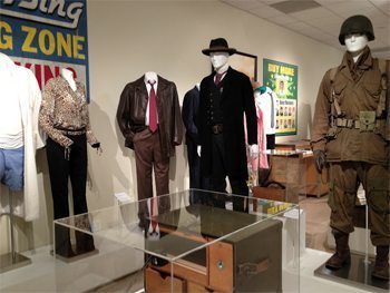 Costumes from TV shows and movies at the Paley Center.