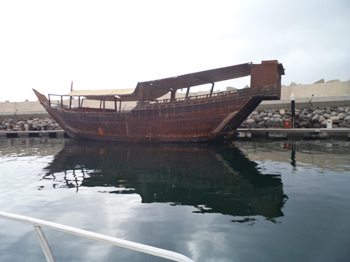 A lowly Dhow on the Persian Gulf.