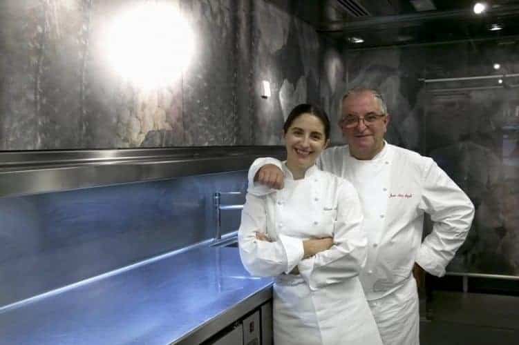 Elena and Juan Mari Arzak in their famous restaurant.