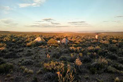 Freerange camping near Trelew, Argentina after a long day of hitchhiking through Patagonia.