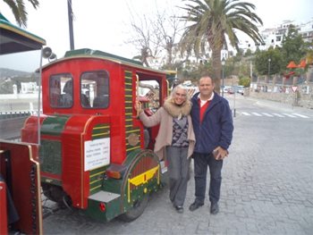 Tiny tourist train in Andalusia.