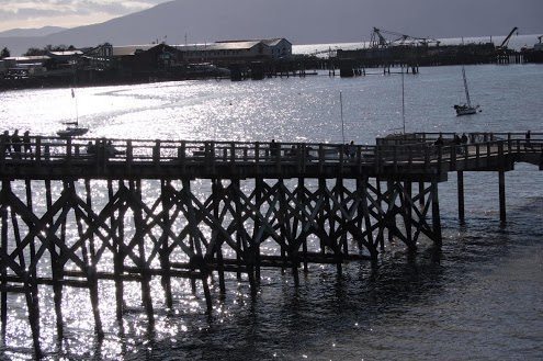 Bellingham's busy waterfront, where trains pass by frequently. photos by Max Hartshorne