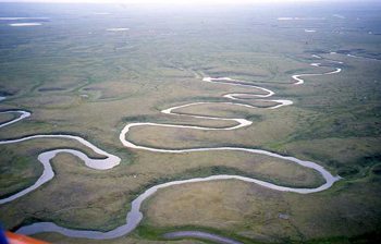 The Meander River in Turkey. 