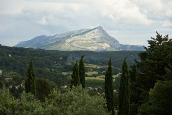 The view of Montagne Sainte-Victoire, taken from where Cezanne stood in Aix when he painted it.