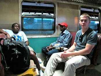 The Muzungas and a Kenyan on the train.