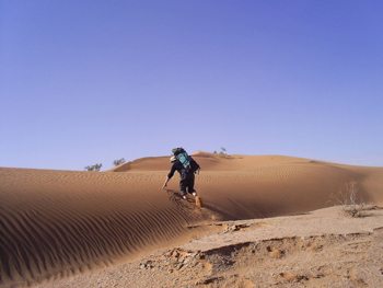 Climbing a dune in Morocco's vast Sahara desert. photos by Chris Watson children in Morocco.